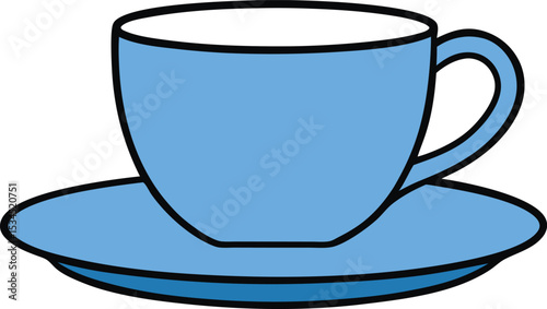 cup and saucer icon clipart vector on transparent background	