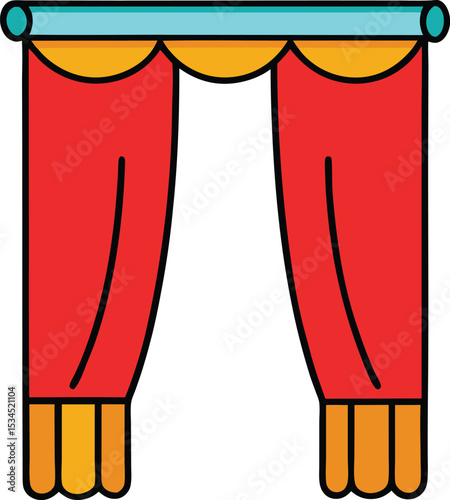 curtains icon clipart vector on transparent background	