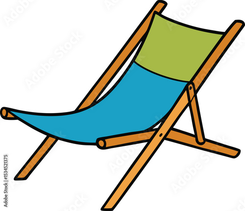 deck chair icon clipart vector on transparent background	