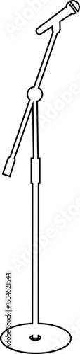 Microphones on counters and microphones and stands separately for design icon Vector silhouette clip arts. Retro and modern music sign, mic tool. Close-up microphone stand in small