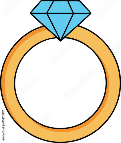 diamond ring icon clipart vector on transparent background	