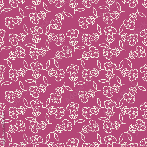 Cute feminine watercolor seamless pattern with wildflowers.hand drawn,