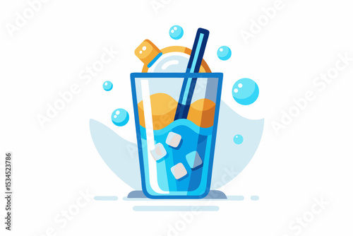 cold drink straw ice summer refresh