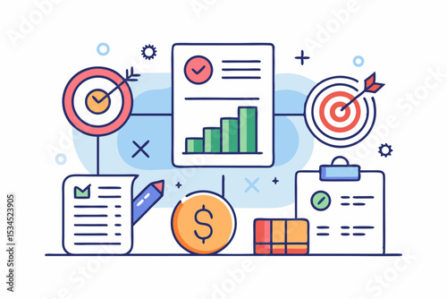 business target profit chart icon