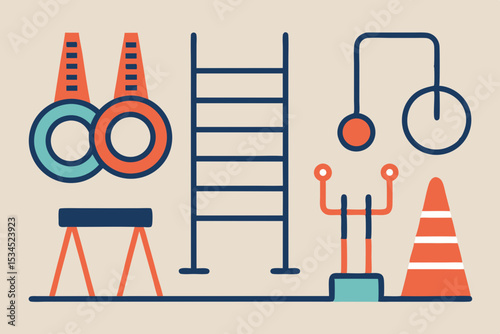 climbing rope gymnastic rings icon