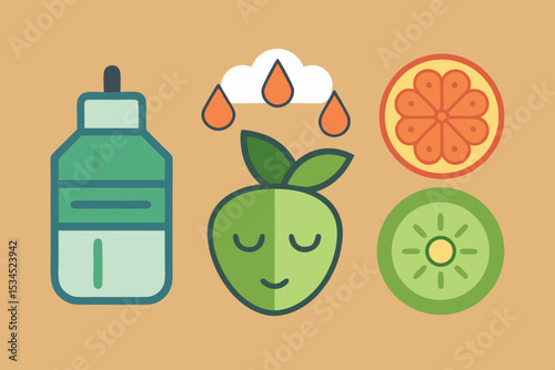 cucumber slice rose spray beauty icon
