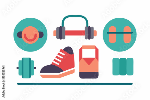 dumbbell kettlebell yoga mat icon