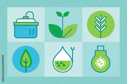 save water drop icon set