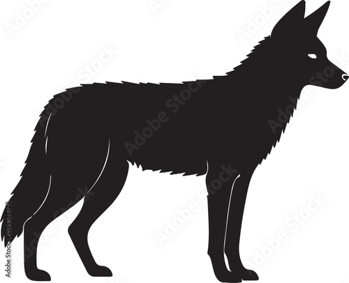 Ethiopian Wolf Vector Silhouette
