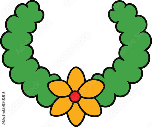 flower lei icon clipart vector on transparent background	