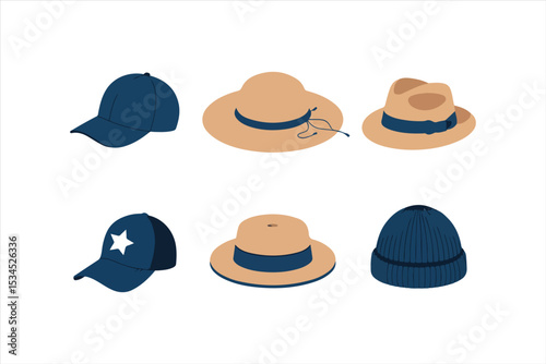 set of hats isolated