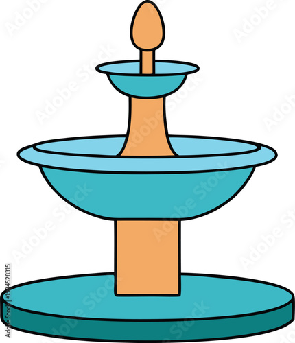 indoor fountain icon clipart vector on transparent background
