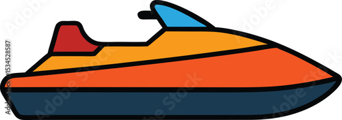 jet ski icon clipart vector on transparent background
