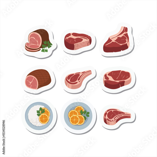 set of food icons