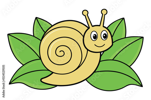 Colorful Vector Illustration of a Snail with Swirls and Details for Graphic Design Projects
