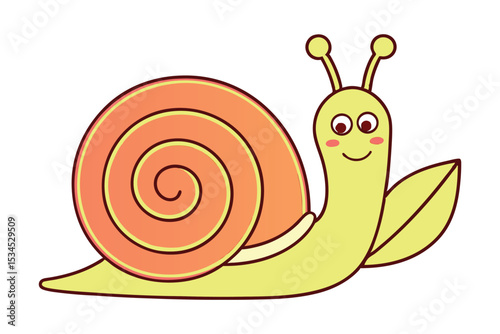 Colorful Vector Illustration of a Snail with Swirls and Gradients in CMYK and RGB
