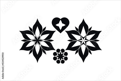 black and white flower