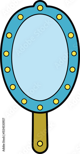 mirror with lights icon clipart vector on transparent background