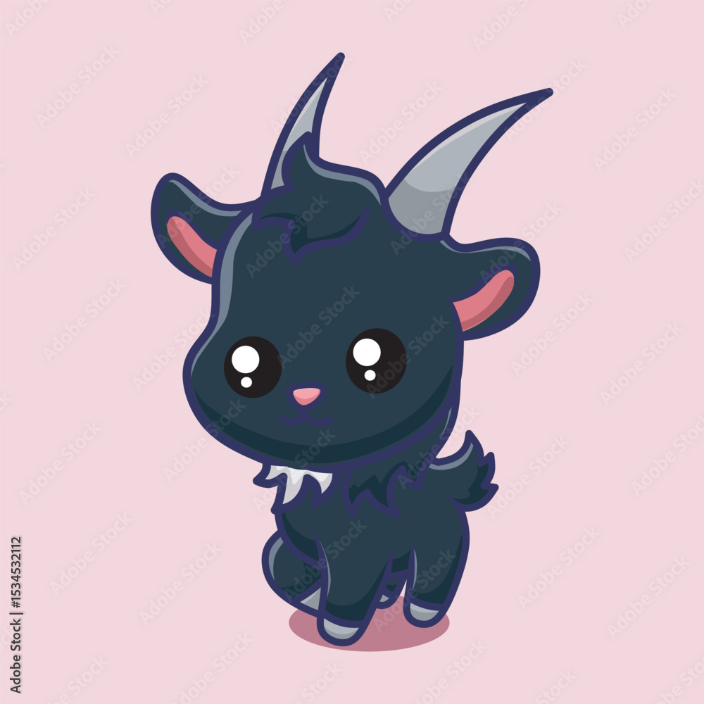 Cute Sumatran serow. a goat-like mammal of genus Capricornis. Illustration vector of animals cartoon. Cute Sumatran serow. a goat-like mammal of genus Capricornis. Illustration vector of animals cartoon.