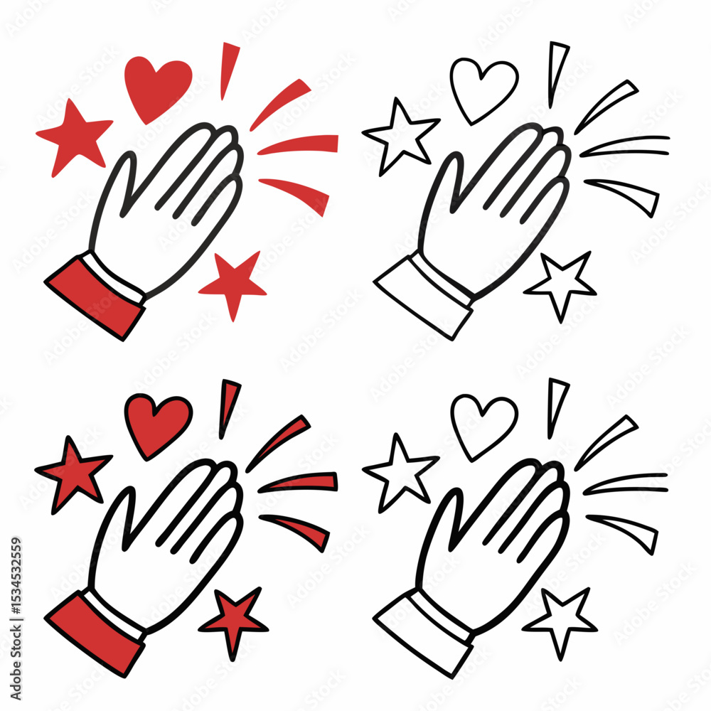 Fototapeta premium Clapping and Applause Emojis Icon for Reactions