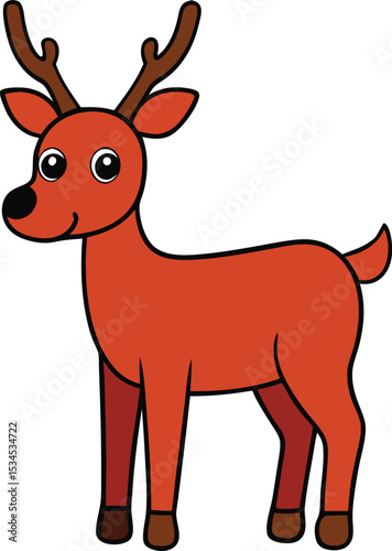 reindeer icon clipart vector on transparent background