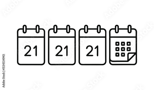 Calendar icons showing date 21 schedule reminder