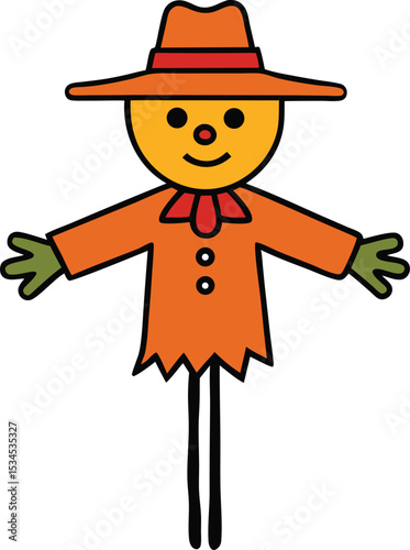 scarecrow icon clipart vector on transparent background