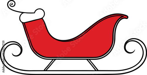 sleigh icon clipart vector on transparent background

