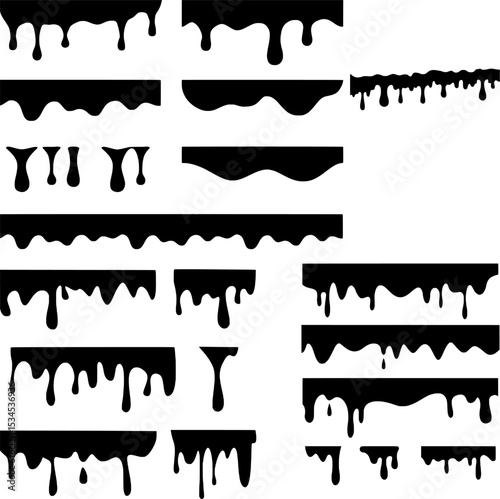 Dripping Paint Vector Set