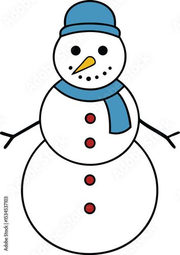 snowman icon clipart vector on transparent background
