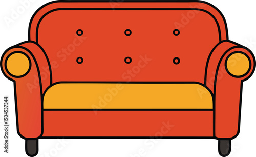 sofa icon clipart vector on transparent background
