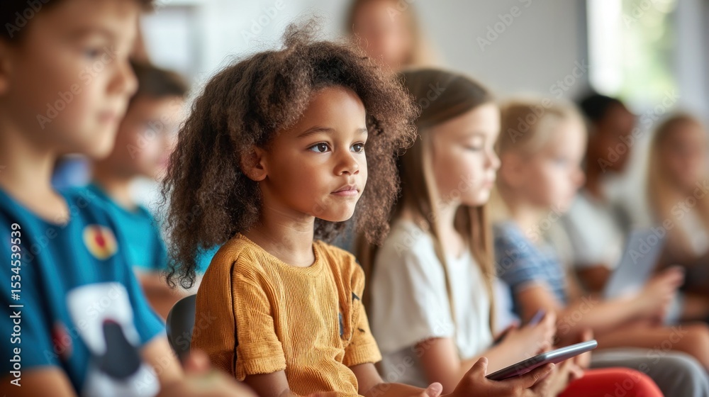 Fototapeta premium Children attentive in a classroom