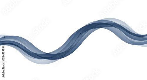 Blue translucent flowing ribbonbanner with darker dots scattered along its length photo