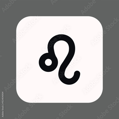 Zodiac horoscope. Leo astrological icon symbol. Stylized star sign esoteric. Simple line vector illustration.