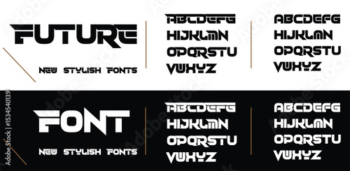 Future modern stylish typography capital alphabet letter logo design