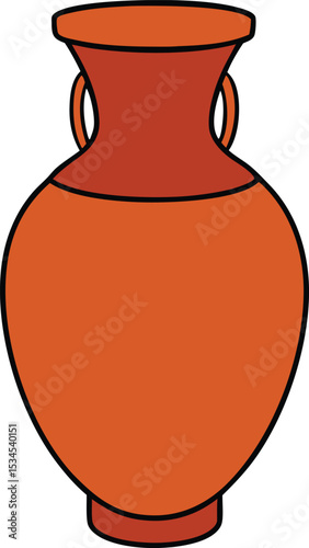 terracotta vase icon clipart vector on transparent background
