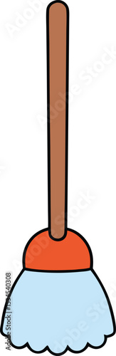 toilet brush icon clipart vector on transparent background
