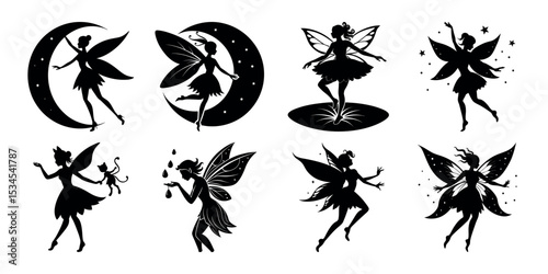 A fairy silhouette  on a white background