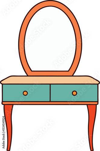 vanity table icon clipart vector on transparent background
