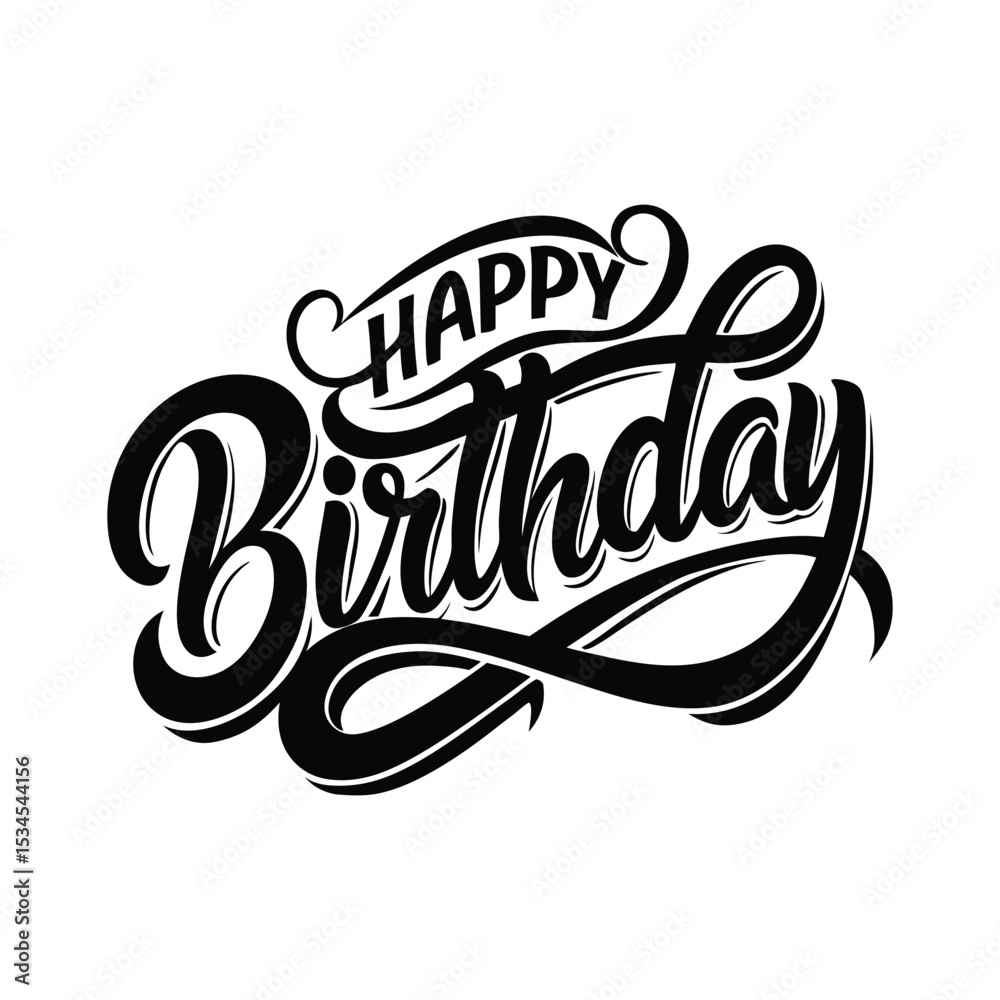 Obraz premium Happy birthday hand lettering design