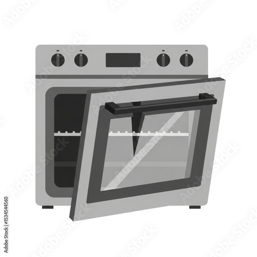 Oven door broken and open