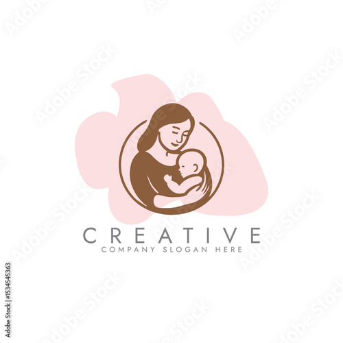 Nurturing enviroment for new mothers logo,  Parenting and Family Logo, Mother and Baby Logo vector design