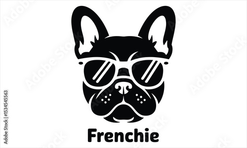 Cool french bulldog wearing sunglasses vector illustration