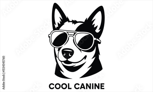 Cool canine wearing sunglasses vector illustration