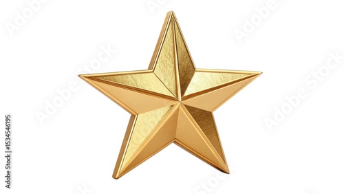 A gleaming golden star, isolated on white background