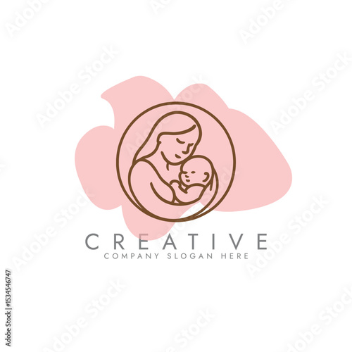 Nurturing enviroment for new mothers logo,  Parenting and Family Logo, Mother and Baby Logo vector design