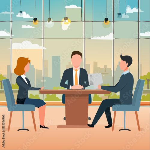Job interview, business discussion meeting or recruitment manager, candidate answer question or career development, communication or hiring concept, business people answer question in job intervie