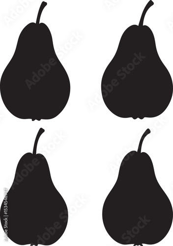 Ripe Pear with Stem icon vector illustration