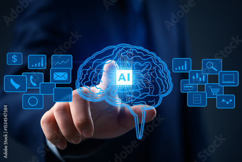 Concept wallpaper AI, new technologies applied to business