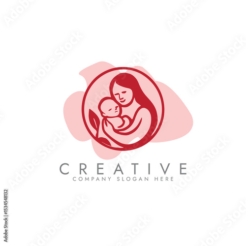 Nurturing enviroment for new mothers logo,  Parenting and Family Logo, Mother and Baby Logo vector design